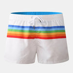 Men Colorblock Stripe Shorts Drawstring Shorts