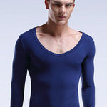 Mens Ultra Soft Low Cut V-Neck Thermal Shirt