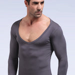 Mens Ultra Soft Low Cut V-Neck Thermal Shirt
