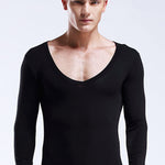 Mens Ultra Soft Low Cut V-Neck Thermal Shirt