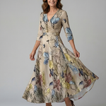 Brya | Cross Wrap Neck Midi Dress