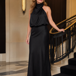Natalie | Draped Neck Midi Dress