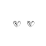 Solid Heart Polished Stud Earrings