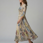 Brya | Cross Wrap Neck Midi Dress