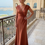 Hazel | Cap Sleeve Wrap Maxi Dress
