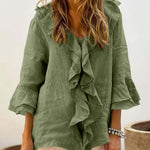 NADINE™ - Chic Bell Sleeve Ruffle Top