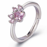 Paw Set 4 Pieces with Zirconia Heart