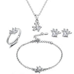 Paw Set 4 Pieces with Zirconia Heart