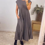 Sophia - Elegant Spliced Pleated Maxi Dress