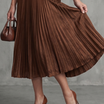 Theodora | Pleated Waistline Stripe Midi Dress