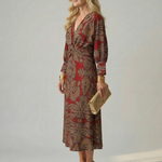 Mikayla | Natural Wrap Midi Dress