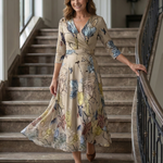 Brya | Cross Wrap Neck Midi Dress