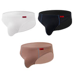 3 Pack Men's Nylon Plaid Lift Hip Briefs Triangle Briefs