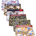 6 Pack Men's U Convex Modal Print Breathable Trunks