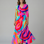 Brya | Cross Wrap Neck Midi Dress