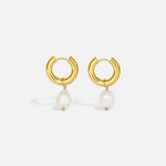 Timeless Gold Pearl Drop Earrings