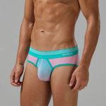 Men’s Spliced Lines Briefs in Ombre