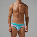 Men’s Spliced Lines Briefs in Ombre