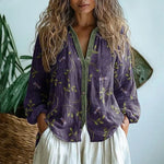Nona™ - Vintage Leaf Print Blouse
