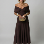 Ava | Off-Shoulder Flow Midi Dress