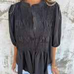 ELIZA™ - Pleated Button-Up Blouse