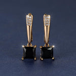 Square Cut Zirconia Stone Drop Earrings
