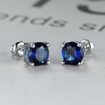 Timeless Round Cut Stone Stud Earrings