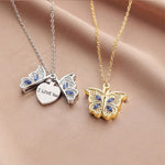 Butterfly Secret Message Pendant Necklace