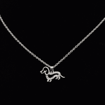 Dachshund Zirconia Pendant Necklace