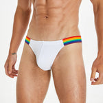 Men's Sexy Rainbow Pride Mesh Bikini