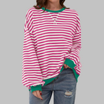 LUKA™ - Casual Long Sleeve Round Neck Striped Shirt