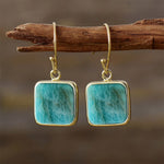 Bohemian Square Turquoise Earrings