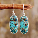 Vintage Boho Elongated Turquoise Earrings
