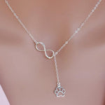 Dog Paw Infinity Drop Necklace
