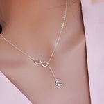 Dog Paw Infinity Drop Necklace