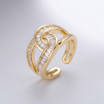 Exquisite Interlocked Zirconia Ring