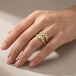 Exquisite Interlocked Zirconia Ring