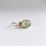 Green Drop Gold Earrings