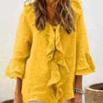 NADINE™ - Chic Bell Sleeve Ruffle Top