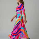 Brya | Cross Wrap Neck Midi Dress