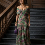 Elin | Off Shoulder Flow Midi Dress