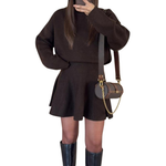 PHOEBE™ - Half-High Neck Loose Fit Knit Sweater Dress