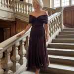 Ava | Off-Shoulder Flow Midi Dress