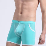 3 Pack Men's Long Leg Boxer Briefs Made of Ultra-Thin Ice Silk with Anti-Wear Elastic
