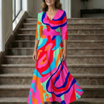 Brya | Cross Wrap Neck Midi Dress
