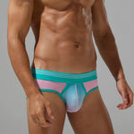 Men’s Spliced Lines Briefs in Ombre