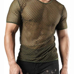 2 Pack Men's Breathable See-Through Hollow Design Loose-Fit Activewear Tops & Shorts