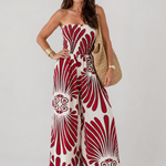 Dyman | Strapless Flowing Silhouette Maxi Dress