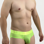3 Pack Men's Single-Layer Sheer Ice Silk U-Pouch Low-Rise Briefs