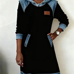 Alexa | Cozy Contrast Hooded Dress